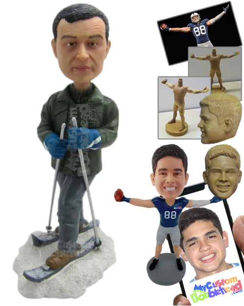 Attractive Dude Skiing in Full Flow Personalized Bobblehead Attractive Dude Skiing in Full Flow Personalized Bobblehead